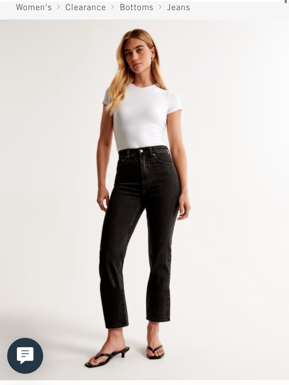 Ankle Straight Leg ultra high rise Women's Jeans in Black